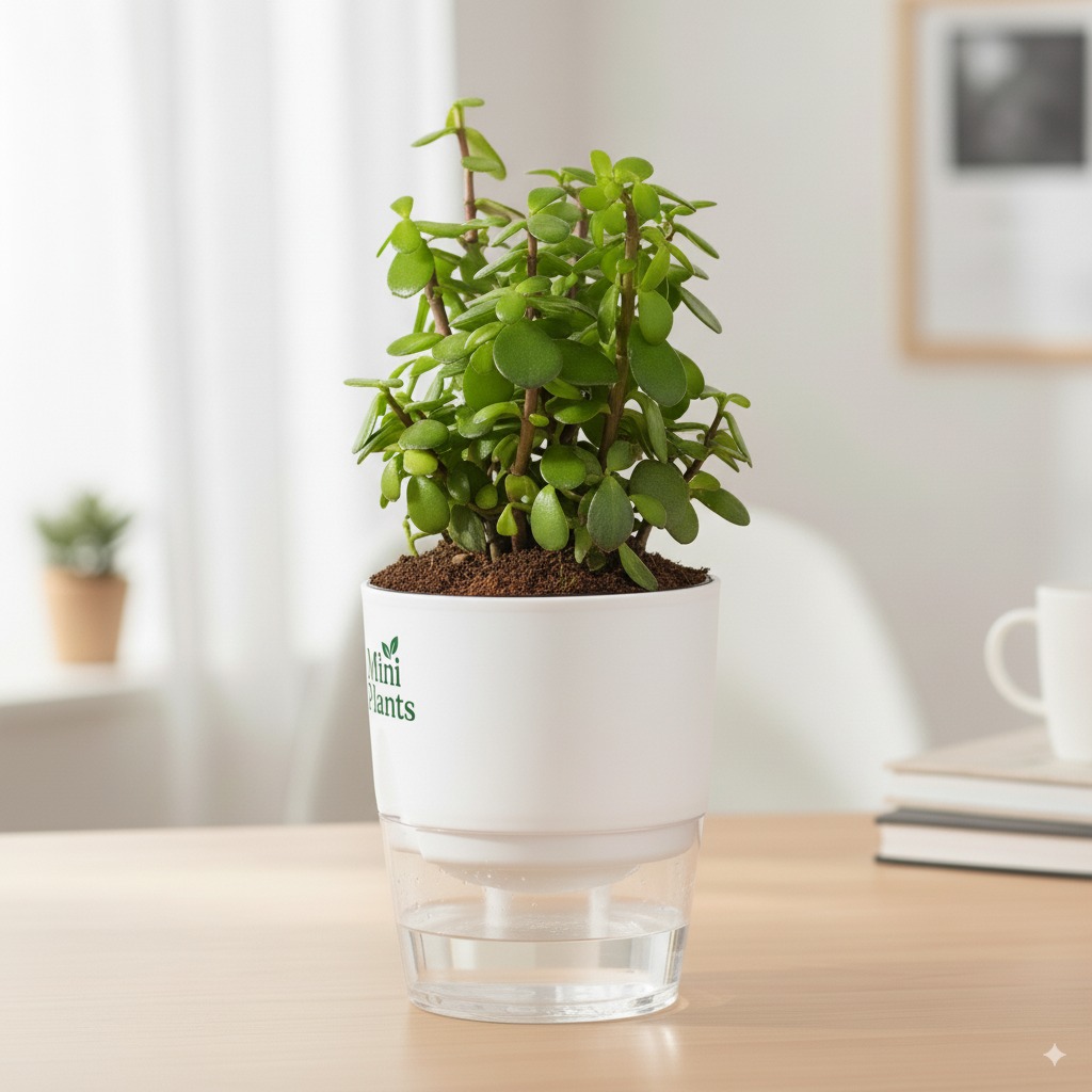 Lucky Jade Plant With Self Watering Pot - Image 3